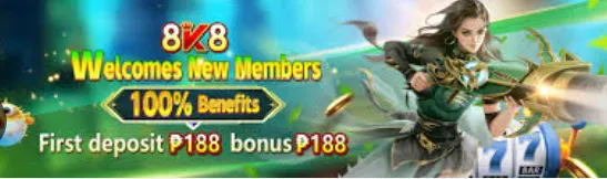 8k8.com welcomes new members 100% benefits first deposit 188 php bonus 188 php