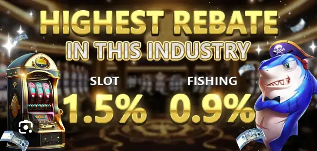 lodigame vip highest rebate in this industry slot 1.5% and fishing 0.9%